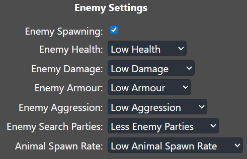 Configuring Enemy Difficulty and Behavior 1