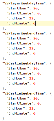 Timezone and PVP Schedule 2