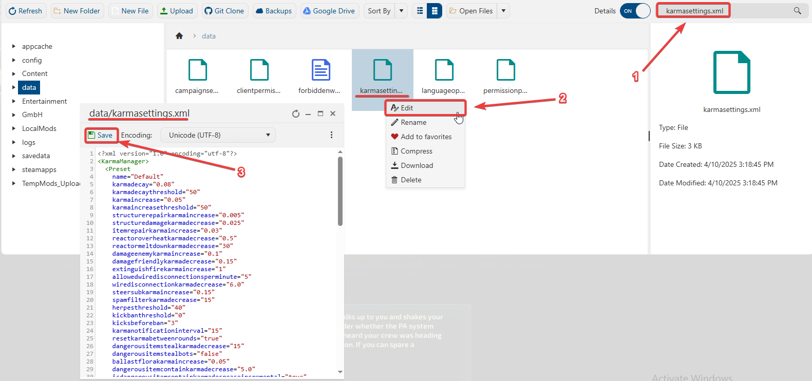 Configuring Karma Settings 1