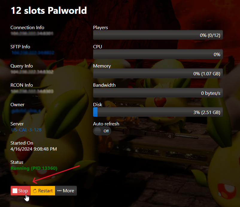 Palworld - Stop Server