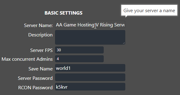 V Rising - Server Name
