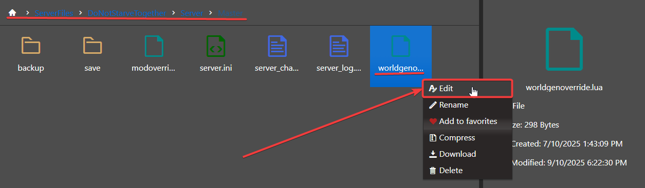 dont-starve-together-server-configuration-deleting-worldgenoverride.lua-file.png